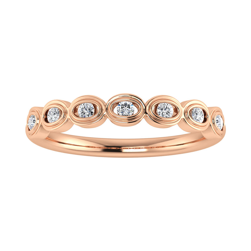 Diamante 1/6 Ct.Tw. Banda apilable en oro rosa de 10 quilates