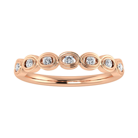 Diamante 1/6 Ct.Tw. Banda apilable en oro rosa de 10 quilates