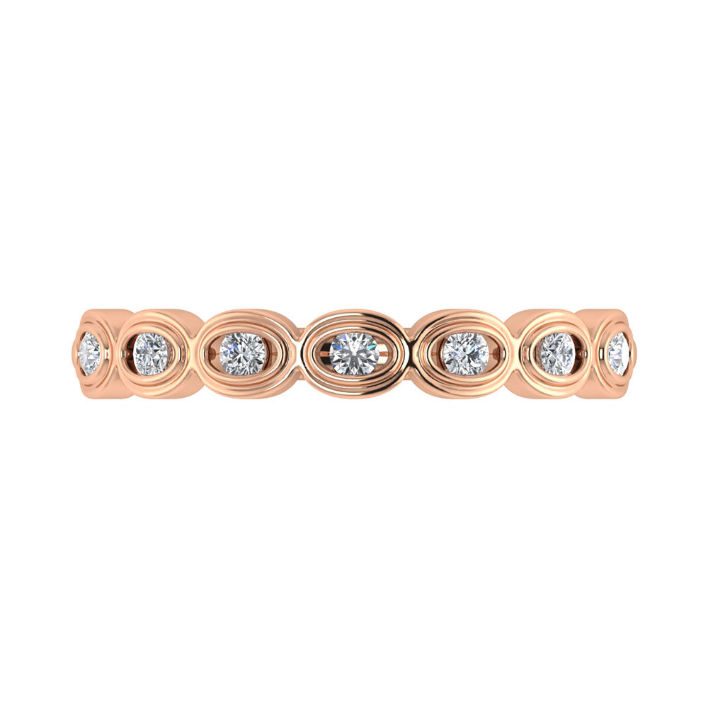 Diamante 1/6 Ct.Tw. Banda apilable en oro rosa de 10 quilates
