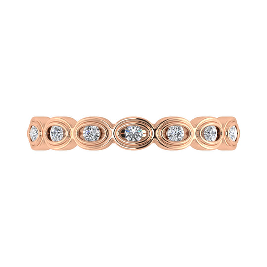Diamante 1/6 Ct.Tw. Banda apilable en oro rosa de 10 quilates
