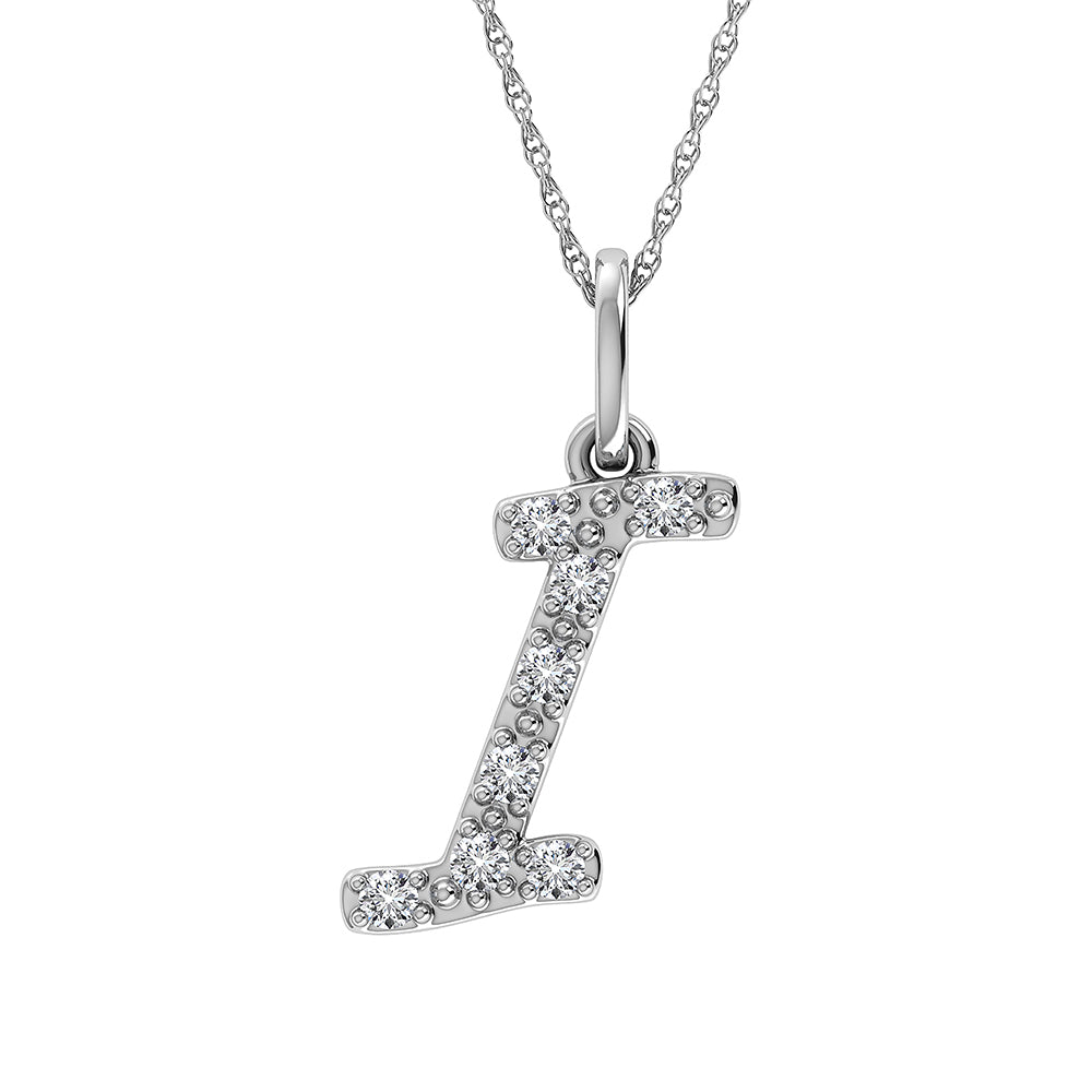 1/8 Ct. Tw. Diamond Letter I Pendant in 10K White Gold