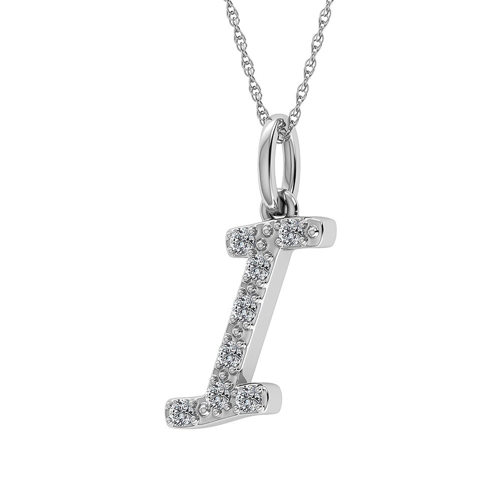 1/8 Ct. Tw. Diamond Letter I Pendant in 10K White Gold