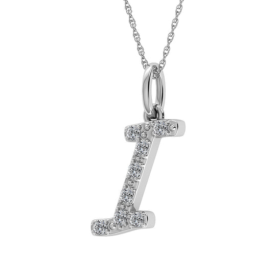 1/8 Ct. Tw. Diamond Letter I Pendant in 10K White Gold