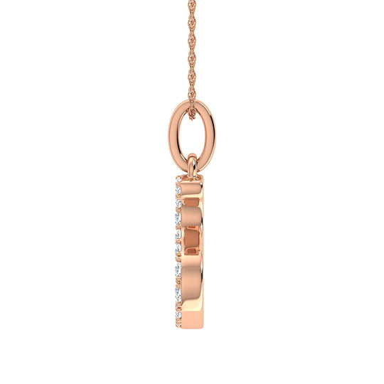 Diamante 1/8 Ct.Tw. Colgante con letra S en oro rosa de 10 quilates