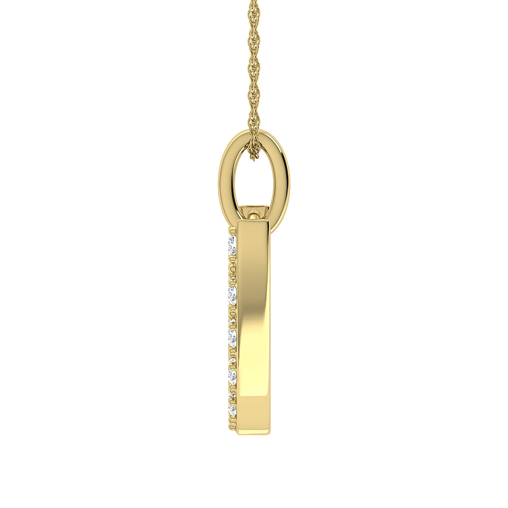 1/8 Ct. Tw. Diamond Letter W Pendant in 10K Yellow Gold
