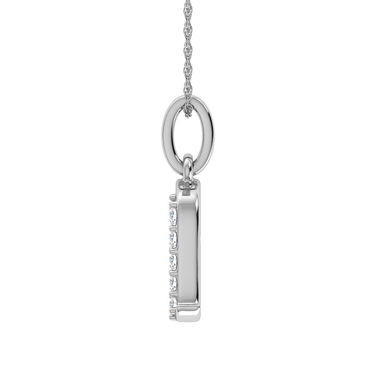 Diamante 1/20 Ct.Tw. Colgante con letra A en oro blanco de 10 quilates