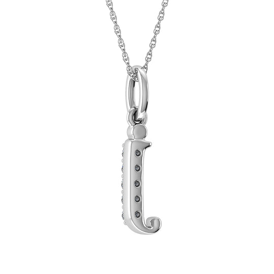 1/20 Ct. Tw. Diamond Letter J Pendant in 10K White Gold