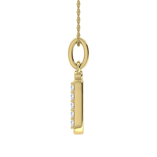 1/20 Ct. Tw. Diamond Letter J Pendant in 10K Yellow Gold