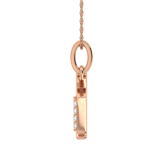 1/20 Ct. Tw. Diamond Letter U Pendant in 10K Rose Gold