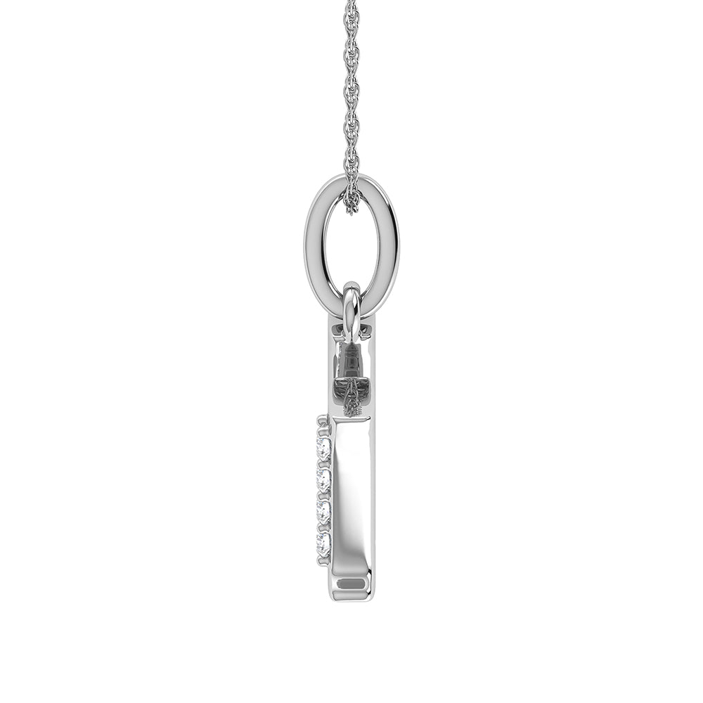 1/20 Ct. Tw. Diamond Letter U Pendant in 10K White Gold