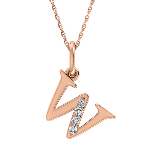 1/20 Ct. Tw. Diamond Letter W Pendant in 10K Rose Gold