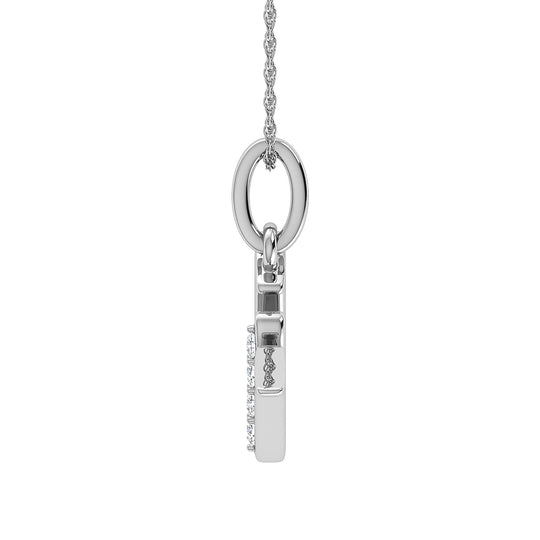 Diamante 1/20 Ct.Tw. Colgante con letra W en oro blanco de 10 quilates