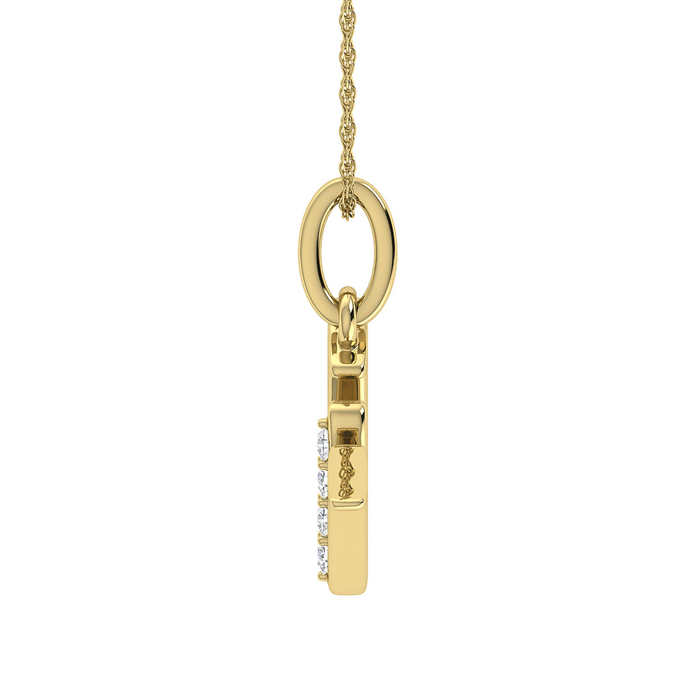 1/20 Ct. Tw. Diamond Letter W Pendant in 10K Yellow Gold