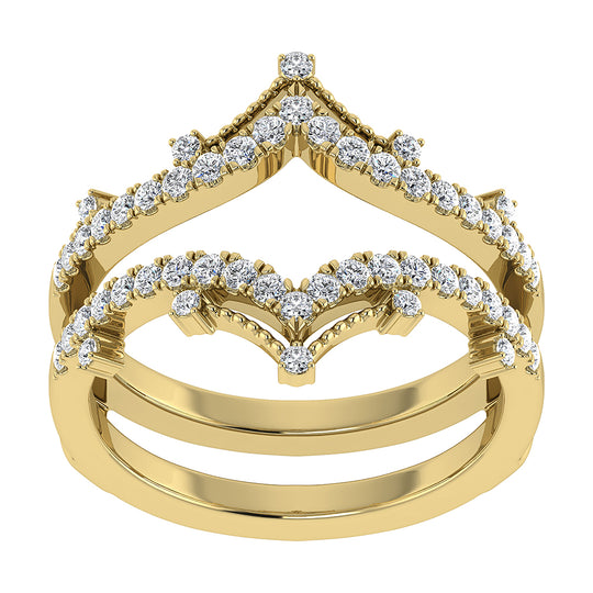 1/3 Ct.Tw. Diamond Chevron Guard Ring in 14k Yellow Gold