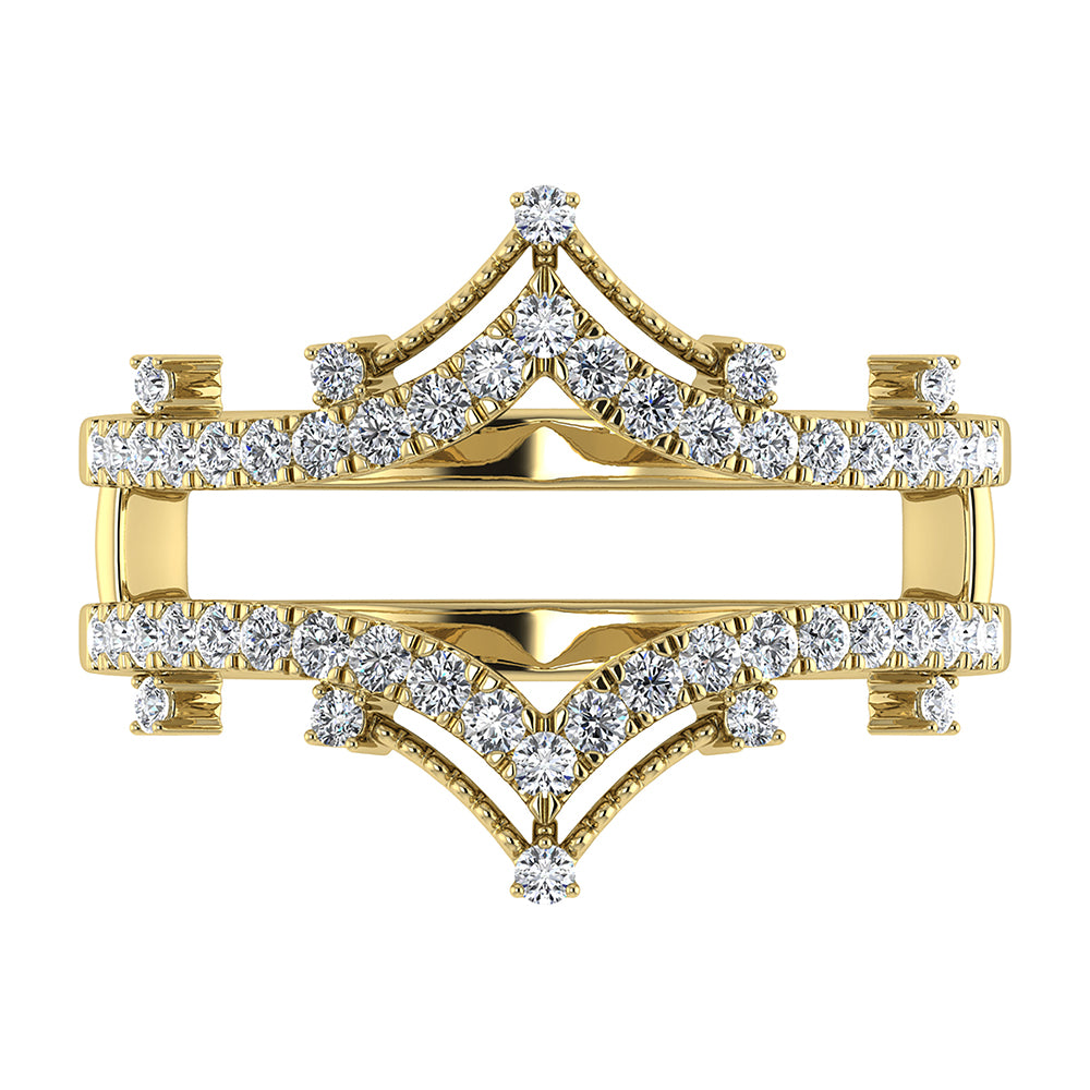 1/3 Ct.Tw. Diamond Chevron Guard Ring in 14k Yellow Gold