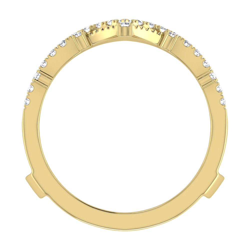 1/3 Ct.Tw. Diamond Chevron Guard Ring in 14k Yellow Gold