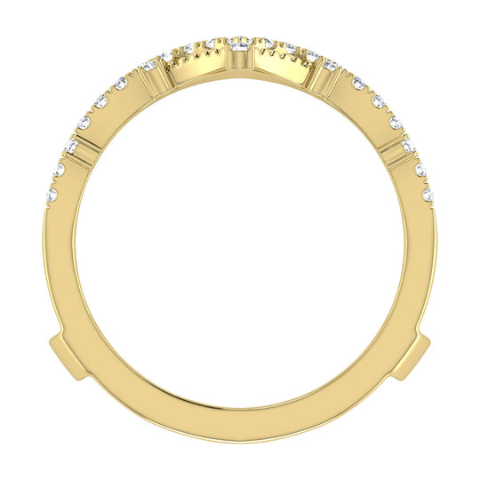 1/3 Ct.Tw. Diamond Chevron Guard Ring in 14k Yellow Gold