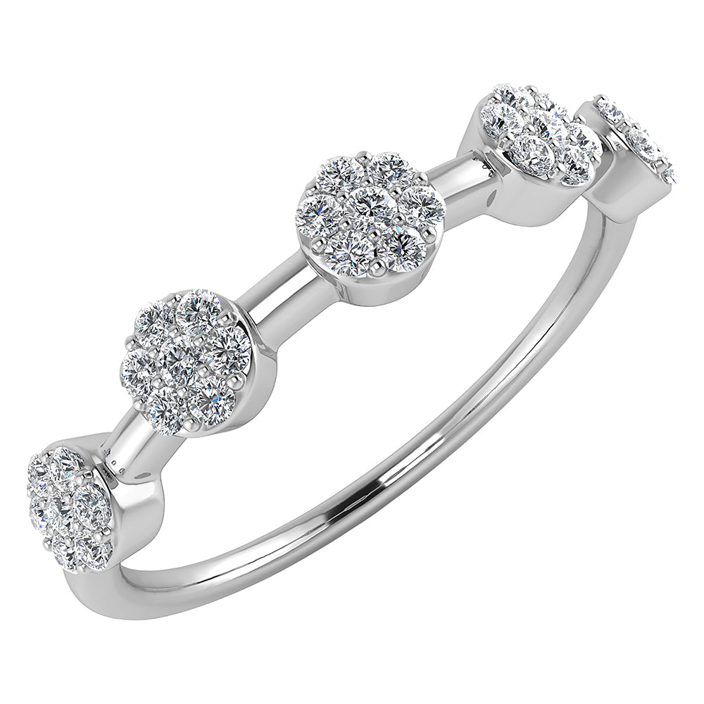 1/6 Ct. Tw. Diamond Cluster Fashion Ring in 10K White Gold