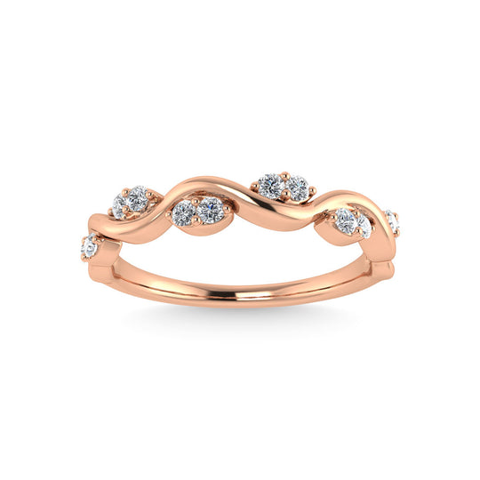 Diamante 1/6 Ct.Tw. Alianza apilable en oro rosado de 14 k