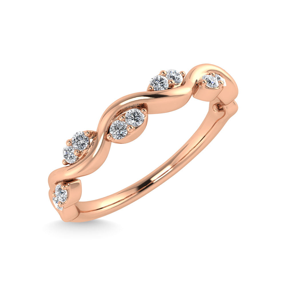Diamante 1/6 Ct.Tw. Alianza apilable en oro rosado de 14 k