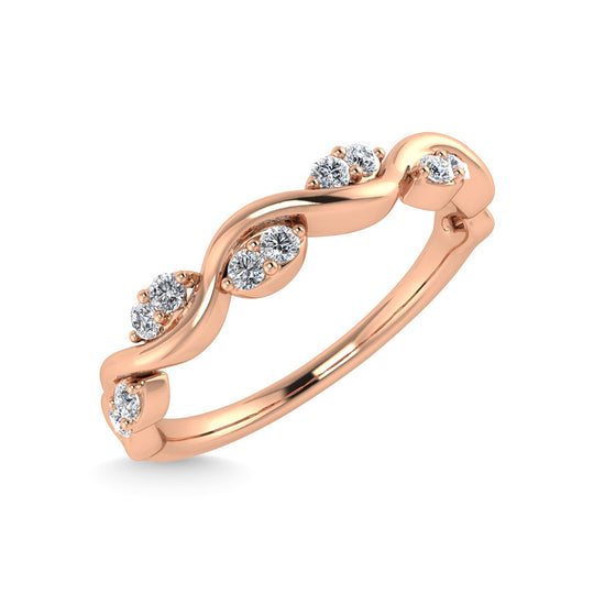 Diamante 1/6 Ct.Tw. Alianza apilable en oro rosado de 14 k