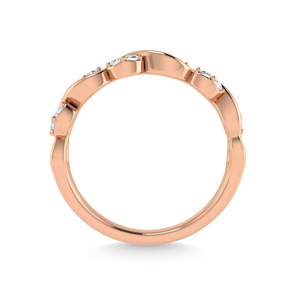 Diamante 1/6 Ct.Tw. Alianza apilable en oro rosado de 14 k