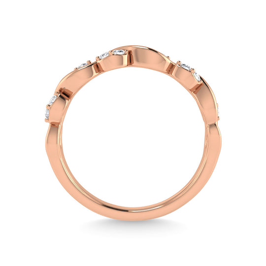 Diamante 1/6 Ct.Tw. Alianza apilable en oro rosado de 14 k