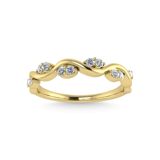 Diamante 1/6 Ct.Tw. Banda apilada en oro amarillo de 14 k