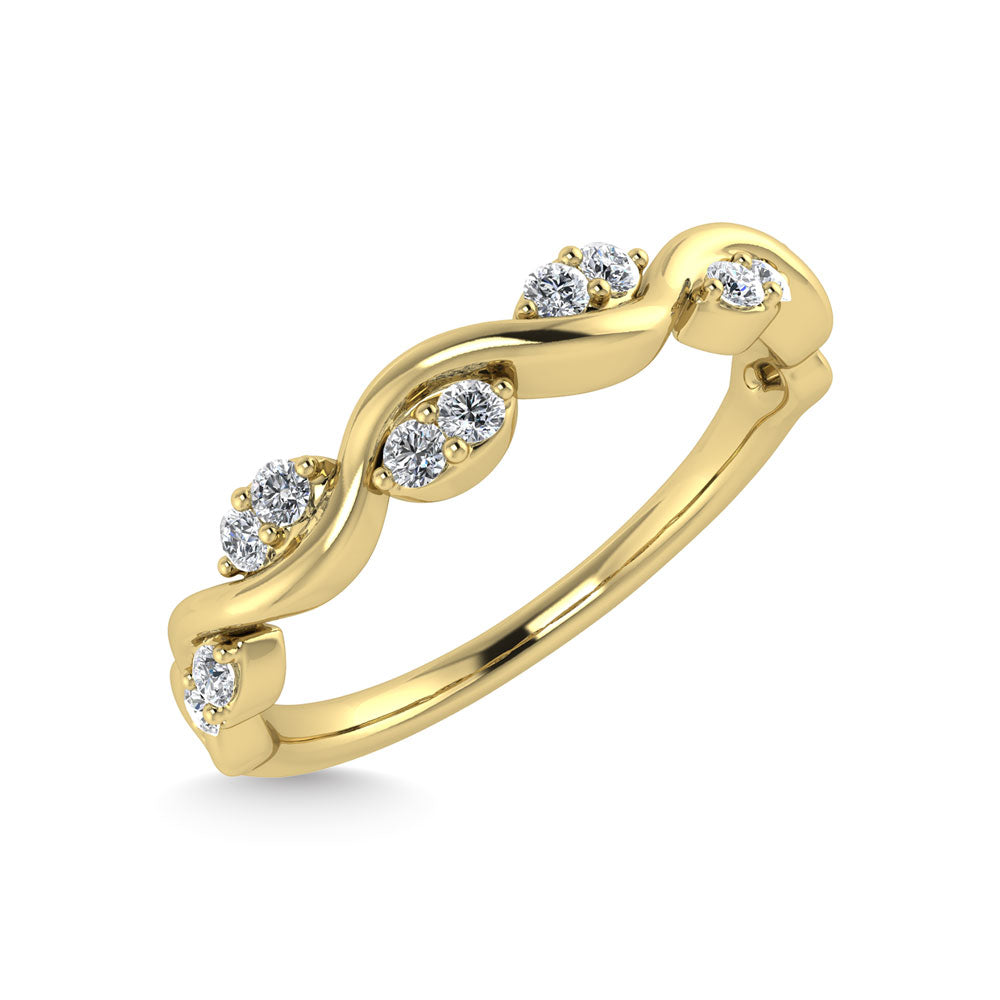 Diamante 1/6 Ct.Tw. Banda apilada en oro amarillo de 14 k