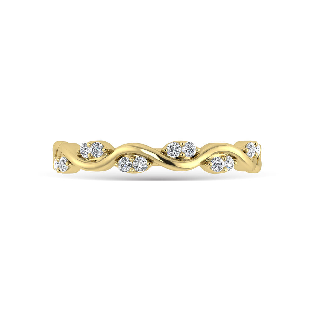 Diamante 1/6 Ct.Tw. Banda apilada en oro amarillo de 14 k