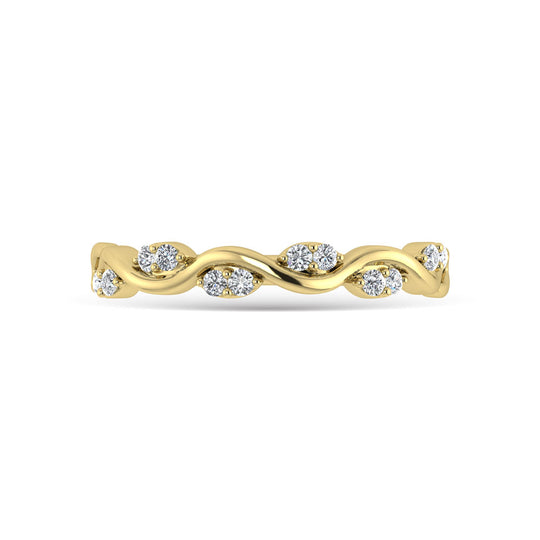 Diamante 1/6 Ct.Tw. Banda apilada en oro amarillo de 14 k