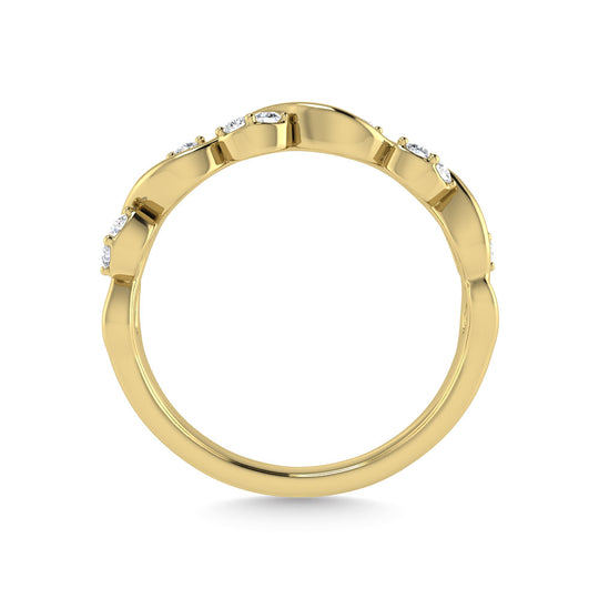 Diamante 1/6 Ct.Tw. Banda apilada en oro amarillo de 14 k