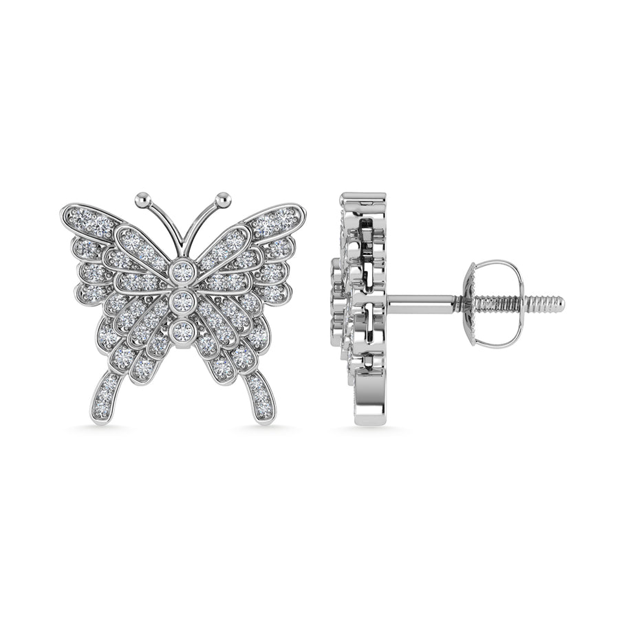 Aretes de moda en oro de 10 quilates Diamante 1/3 Ct.Tw.