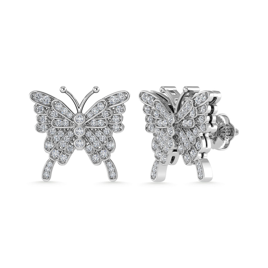 Aretes de moda en oro de 10 quilates Diamante 1/3 Ct.Tw.