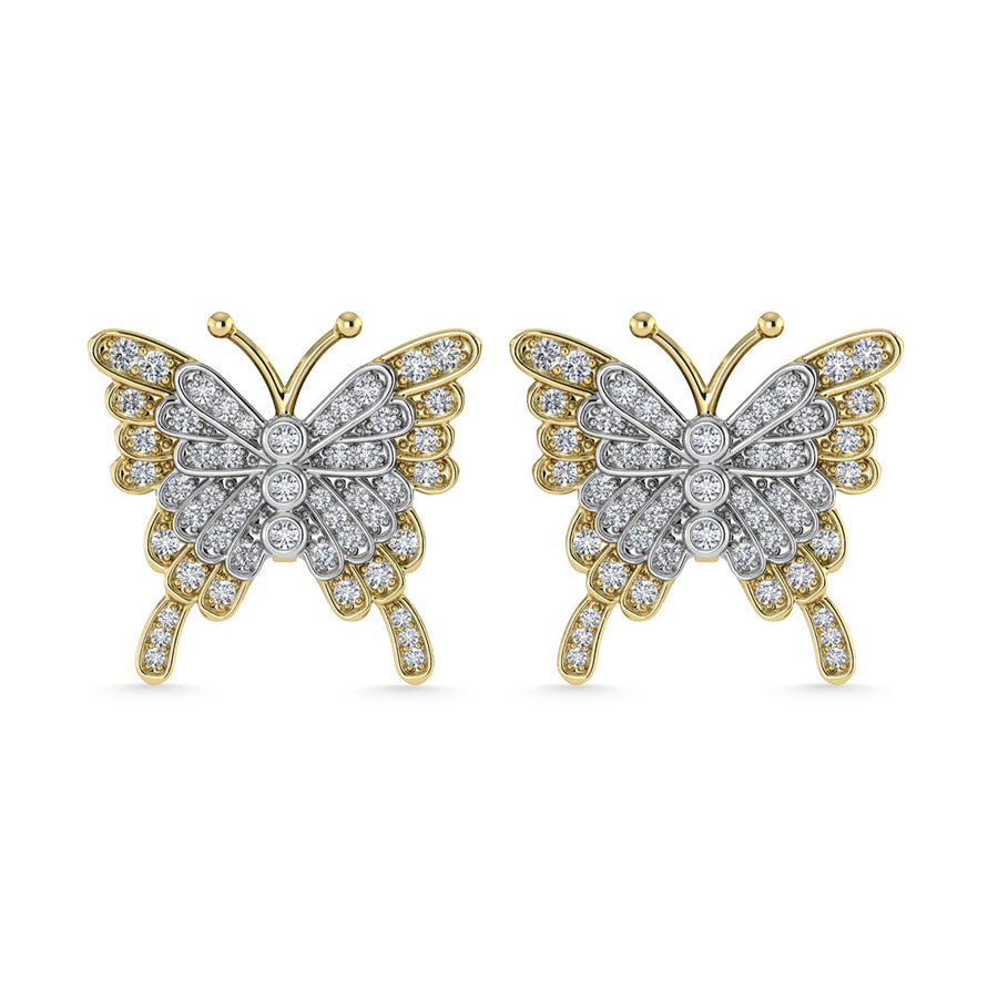 Aretes de moda en oro de 10 quilates Diamante 1/3 Ct.Tw.