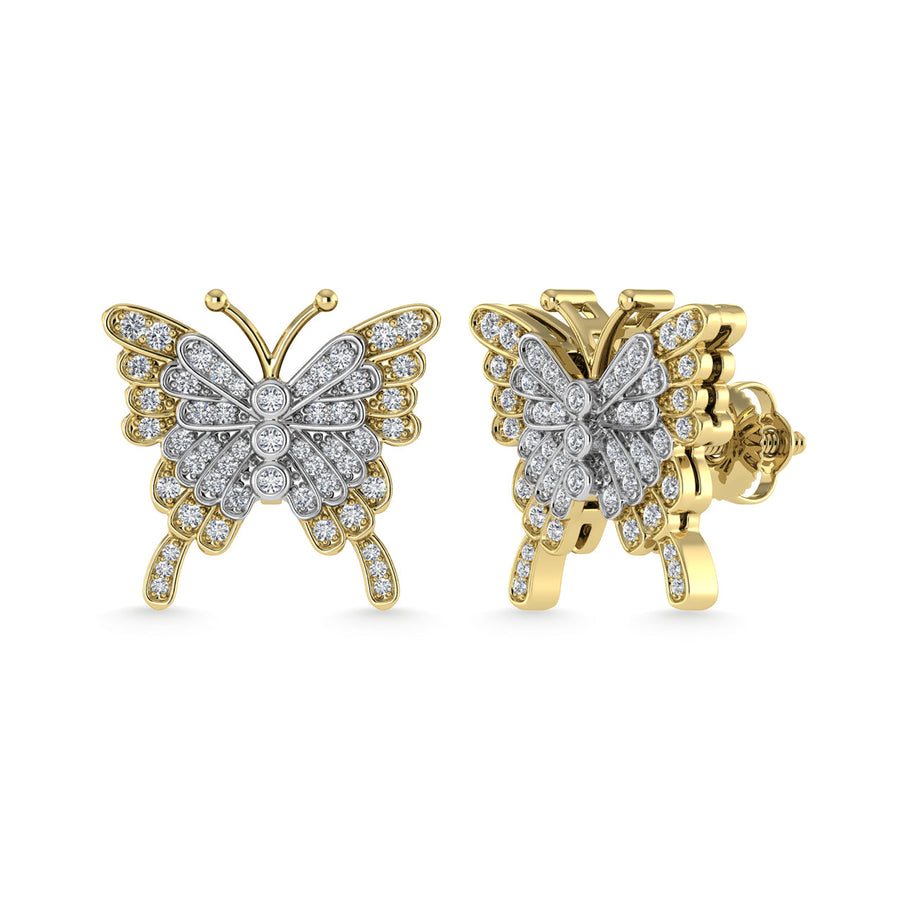 Aretes de moda en oro de 10 quilates Diamante 1/3 Ct.Tw.