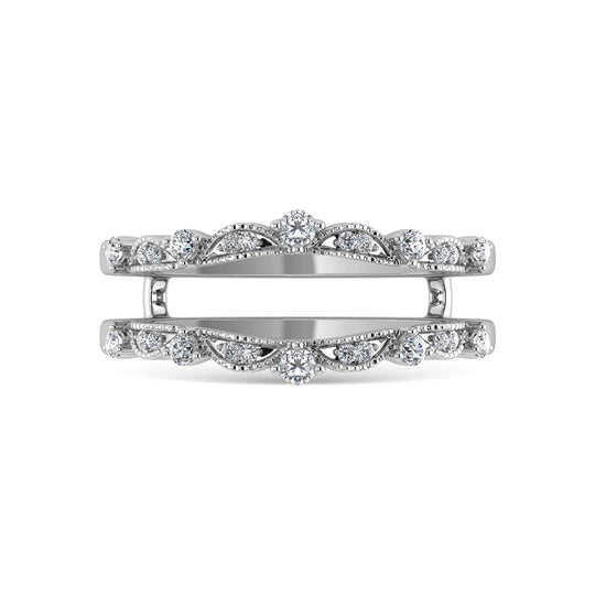 Diamante 1/5 Ct.Tw. Anillo protector en oro blanco de 10 quilates