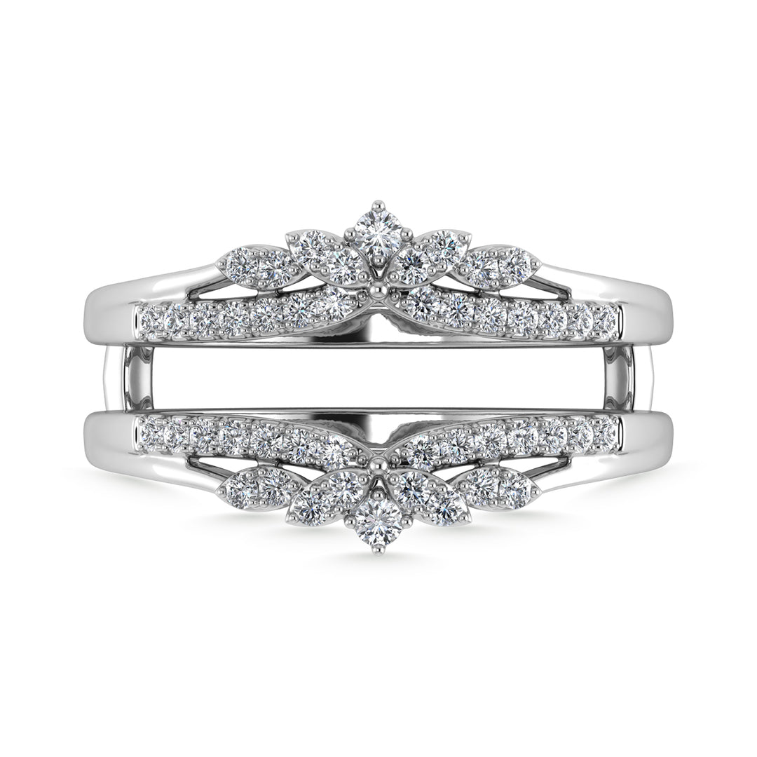 Diamante 1/4 Ct.Tw. Anillo protector en oro blanco de 10 quilates