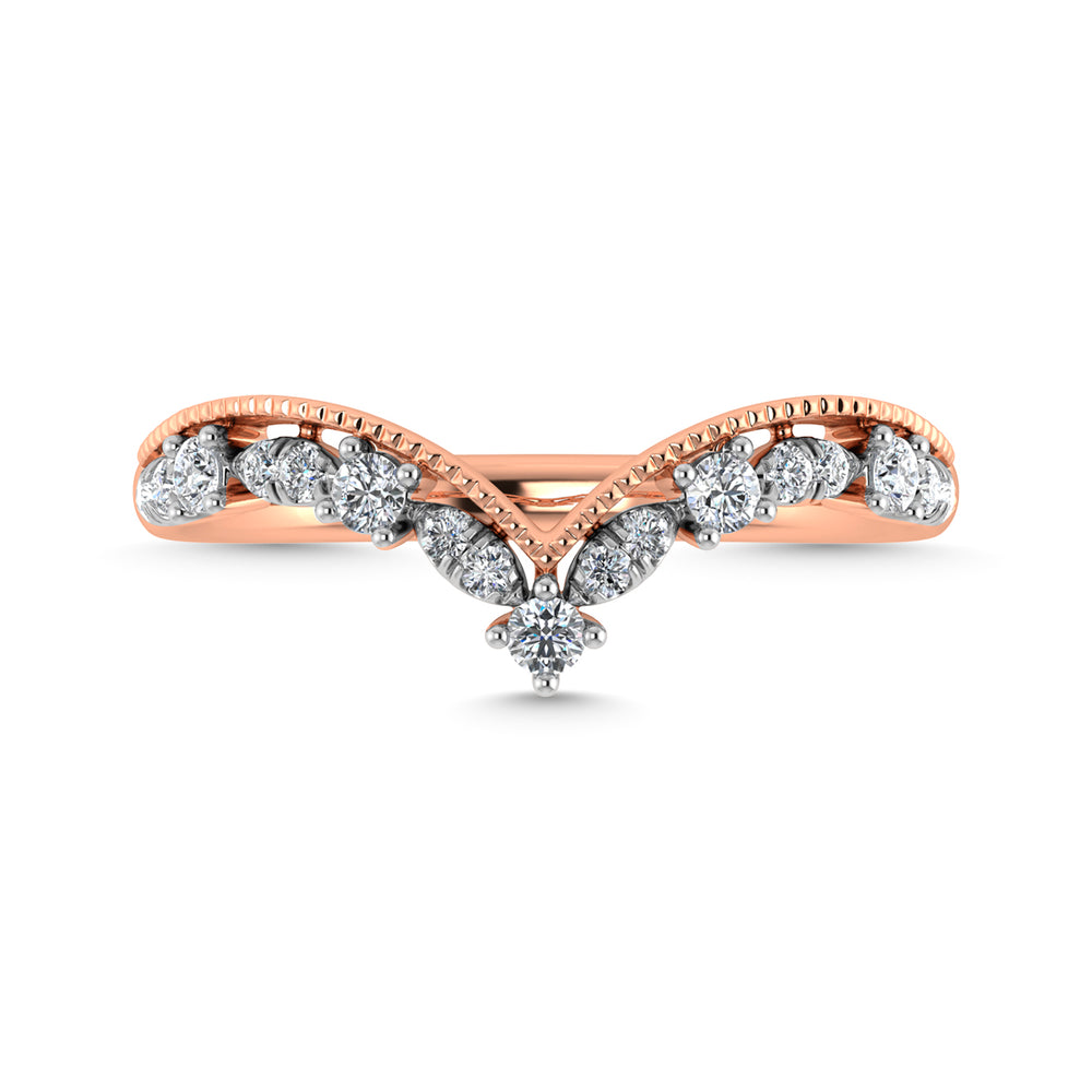 1/5 Ct. Diamond Tw. Chevron Band in 10K Rose Gold