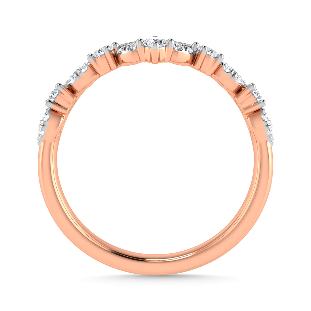 1/5 Ct. Diamond Tw. Chevron Band in 10K Rose Gold
