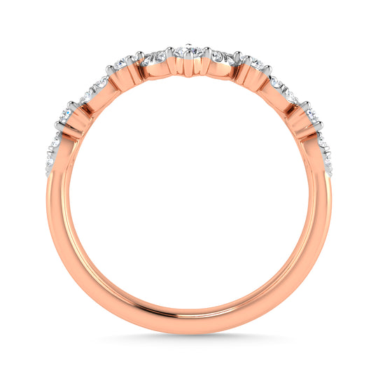 1/5 Ct. Diamond Tw. Chevron Band in 10K Rose Gold