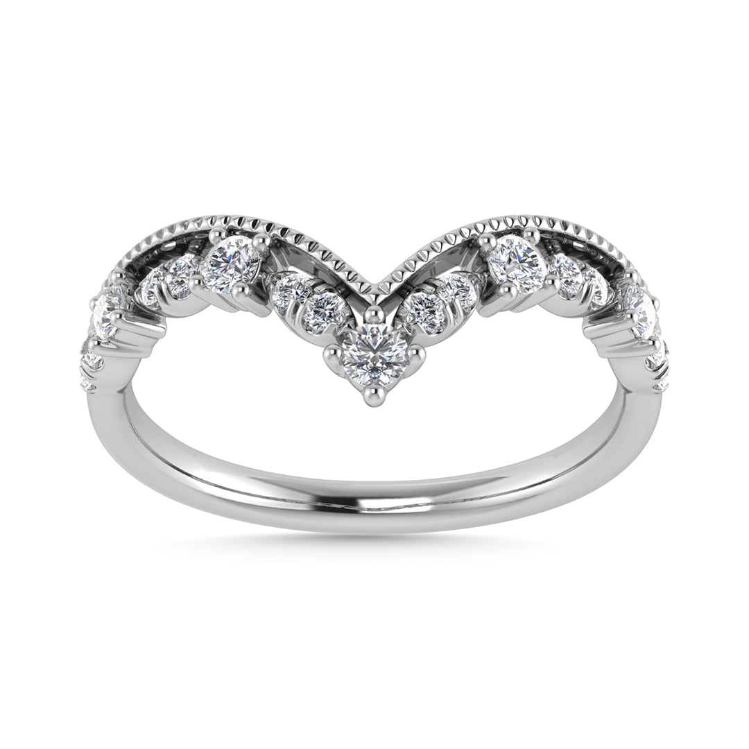 1/5 Ct.Tw. Diamond Chevron Band in 10K White Gold