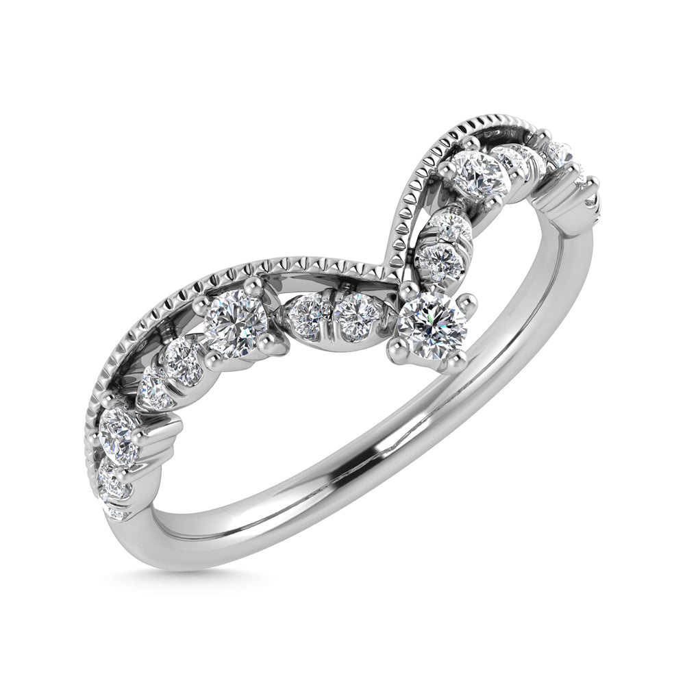 1/5 Ct.Tw. Diamond Chevron Band in 10K White Gold