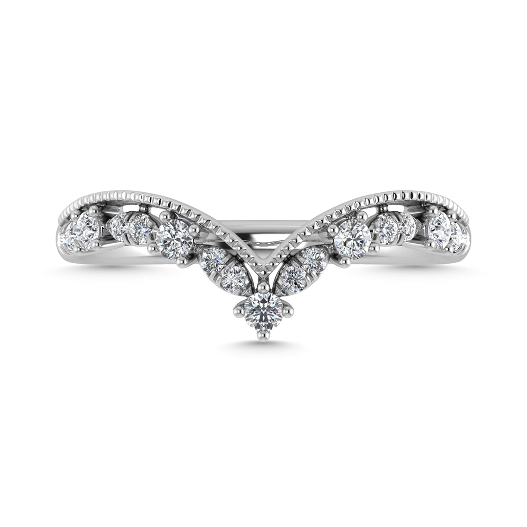 1/5 Ct.Tw. Diamond Chevron Band in 10K White Gold