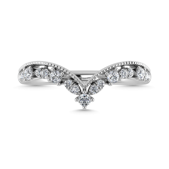 1/5 Ct.Tw. Diamond Chevron Band in 10K White Gold