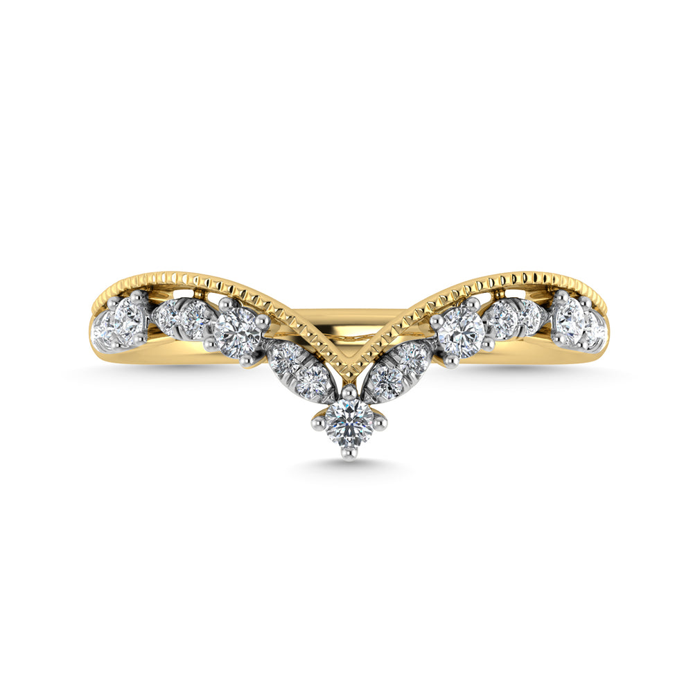 1/5 Ct. Diamond Tw. Chevron Band in 10K Yellow Gold