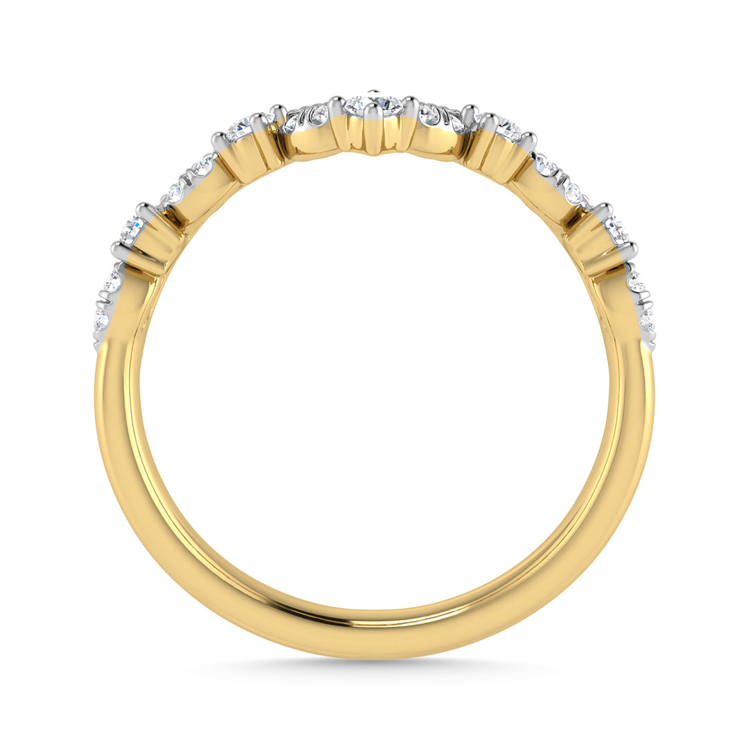 1/5 Ct. Diamond Tw. Chevron Band in 10K Yellow Gold