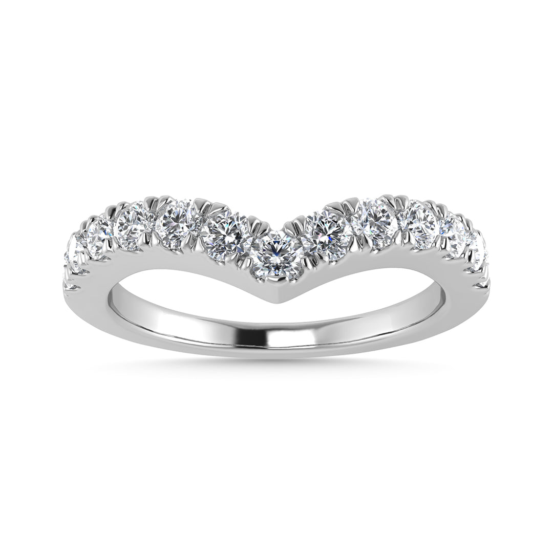 Diamante 1/2 Ct.Tw. Banda de chevr√≥n en oro blanco de 10 quilates