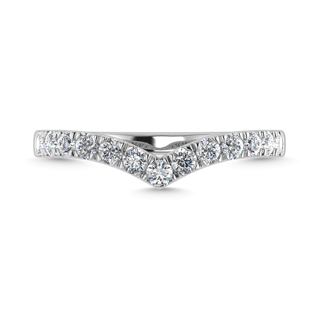 Diamante 1/2 Ct.Tw. Banda de chevr√≥n en oro blanco de 10 quilates