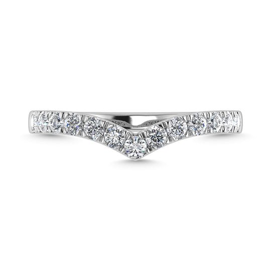 Diamante 1/2 Ct.Tw. Banda de chevr√≥n en oro blanco de 10 quilates